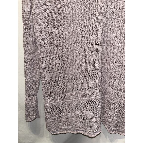Coldwater Creek Sweater Womens 1x Lavender Purple Crochet Cottagecore Linen - Picture 5 of 14